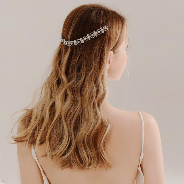Elegant diamond bridal hair combs
