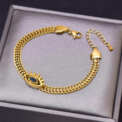 Creative evil eye stainless steel chain necklace bracelet