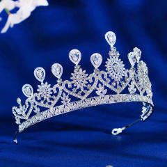Luxury pave setting diamond handmade bridal crown