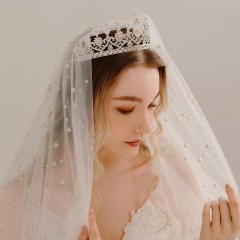 Luxury pave setting diamond handmade bridal crown