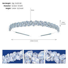 Luxury cubic zircon headband for wedding