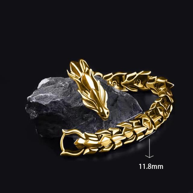 Hiphop the dragon head chain bracelet for men