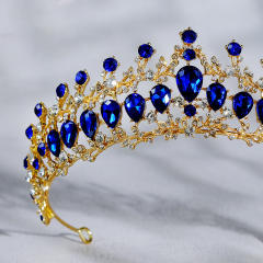 Baroque color glass crystal statement crown
