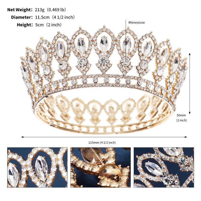 Baroque pave setting diamond crown