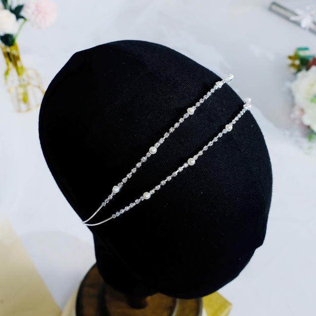 Concise two layer diamond headband