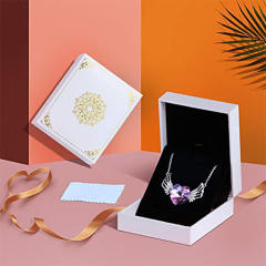 Fashionable crystal angel wing necklace