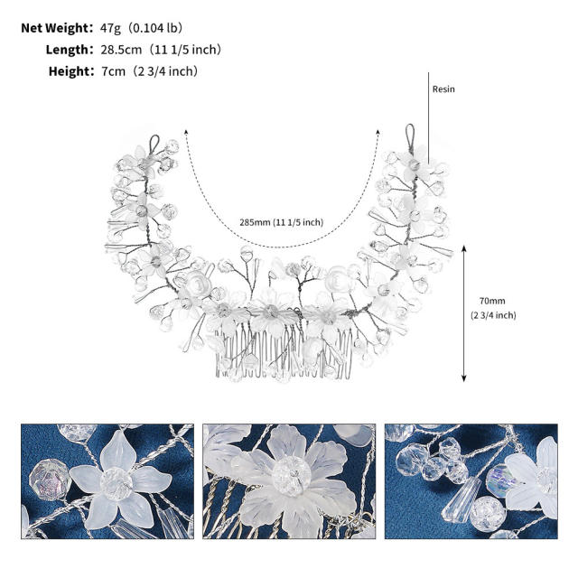Occident fashion handmade crystal beads bridal hair combs