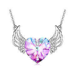 Fashionable crystal angel wing necklace