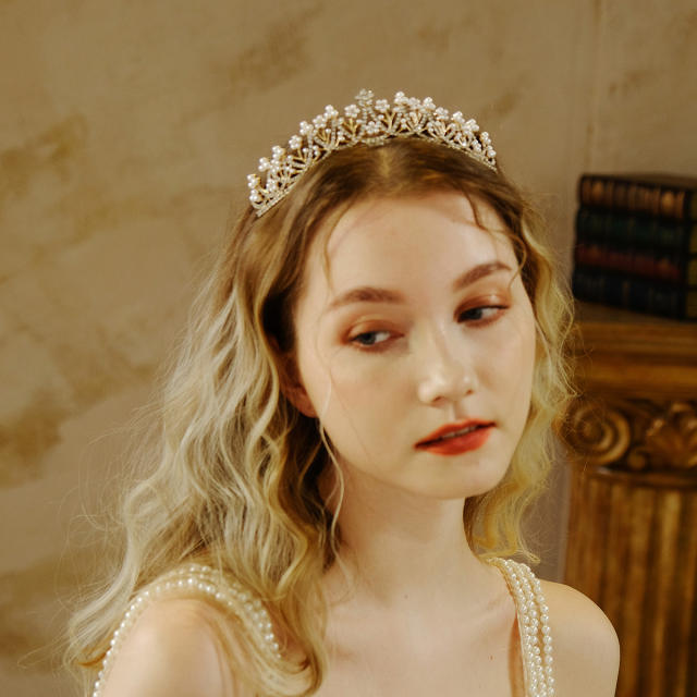 Luxury sweet tiny pearl bead diamond headband