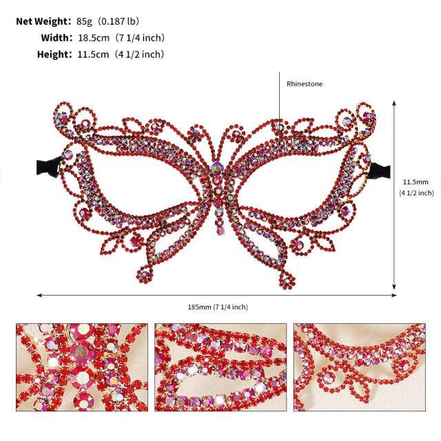 Handmade pave setting diamond mask for Masquerade ball