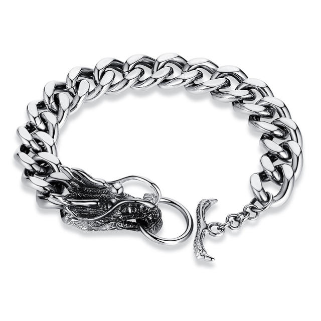 Hiphop the dragon head chain bracelet for men