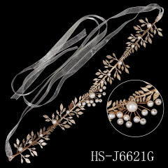 Baroque gold leaf headband