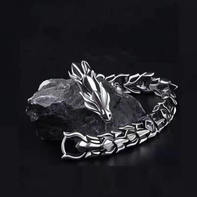Hiphop the dragon head chain bracelet for men