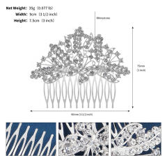 Occident fashion pave setting rhinestone bridal hair combs