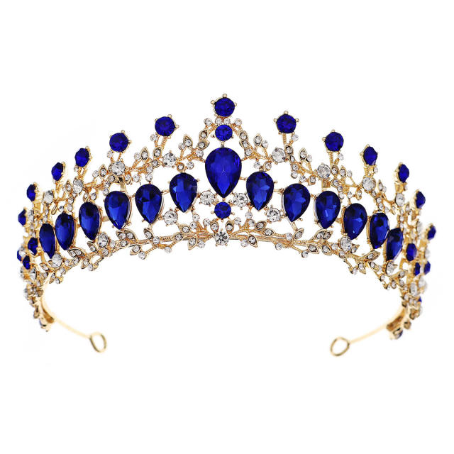 Baroque color glass crystal statement crown