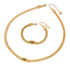Creative evil eye stainless steel chain necklace bracelet