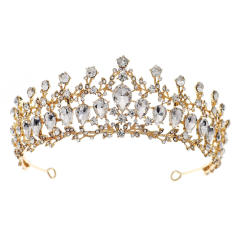 Baroque color glass crystal statement crown