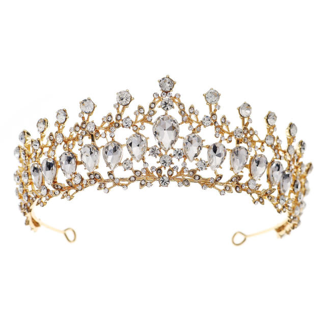Baroque color glass crystal statement crown