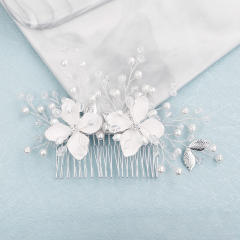 Vintage handmade bridal flower hair combs