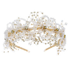Korean fashion handmade crystal beads headband