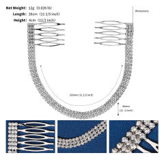 Elegant diamond bridal hair combs
