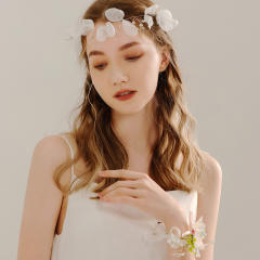 Handmade lace beads bridal headband