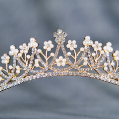 Luxury sweet tiny pearl bead diamond headband