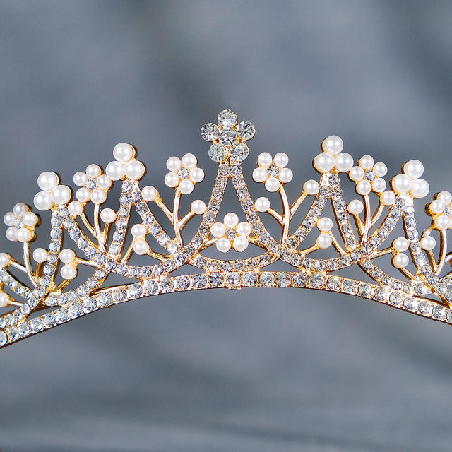 Luxury sweet tiny pearl bead diamond headband