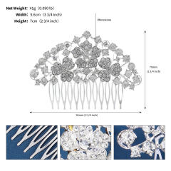 Occident fashion pave setting rhinestone bridal hair combs