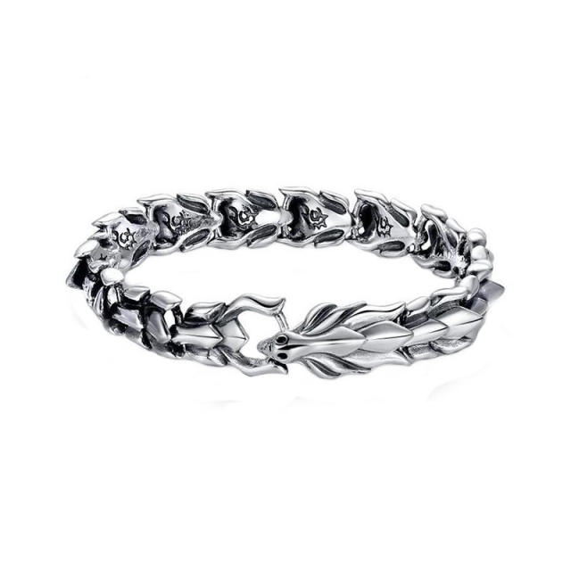 Hiphop the dragon head chain bracelet for men