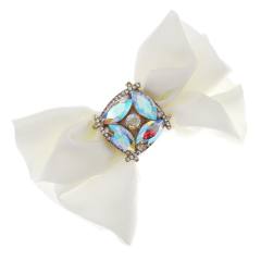 Korean fashion white color bow french barrette hair clips