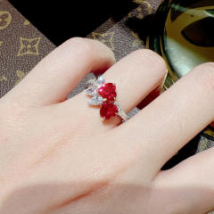 Luxury faux ruby statement jewelry set