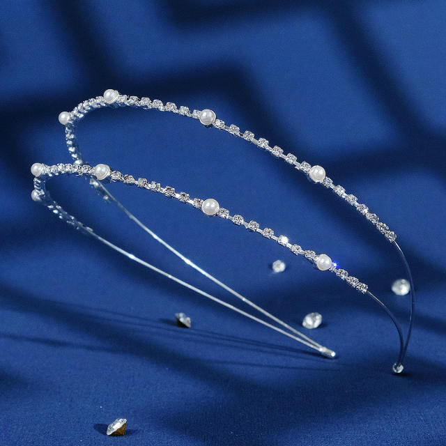 Concise two layer diamond headband