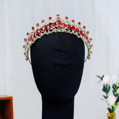 Baroque color glass crystal statement crown