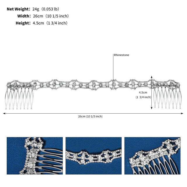Elegant diamond bridal hair combs