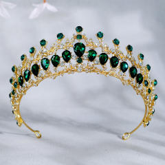Baroque color glass crystal statement crown