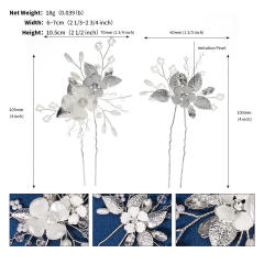 Handmade pearl beads clover bridal hair pins