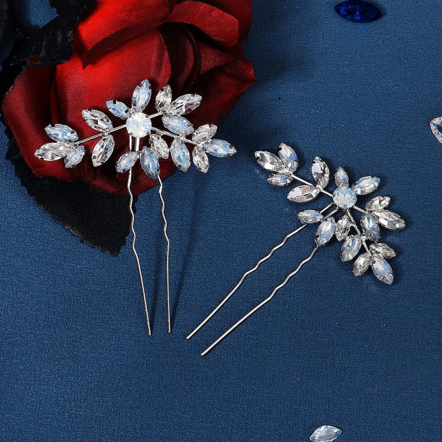 Korean fashion easy match rhinestone bridal hair pins set