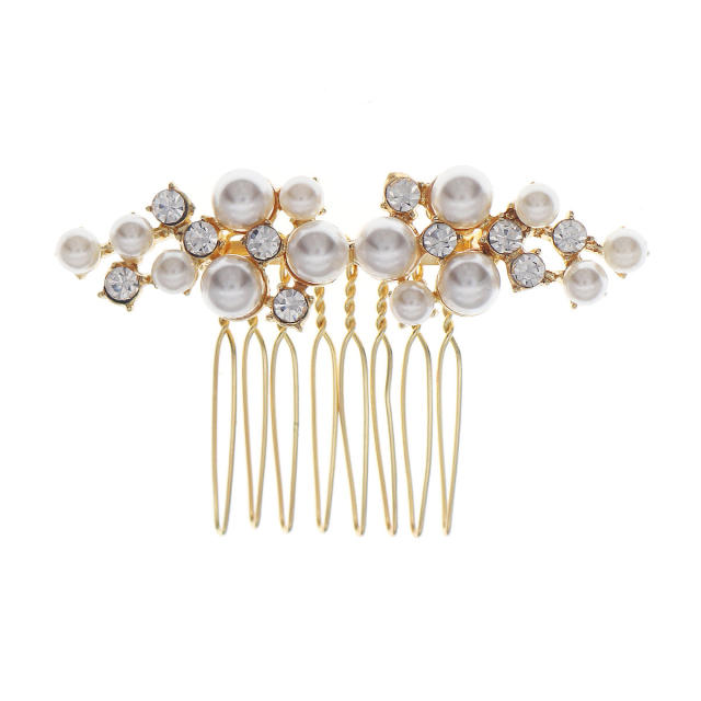 Occident fashion pearl beads cubic zircon hair combs