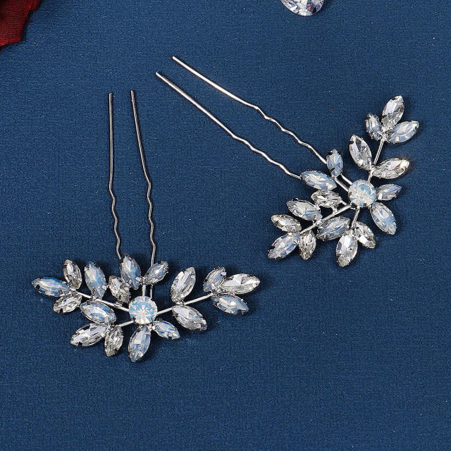 Korean fashion easy match rhinestone bridal hair pins set