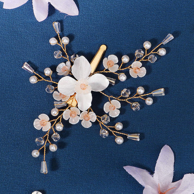 Elegant flower handmade duckbill hair clips