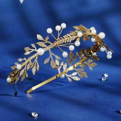 Baroque gold leaf headband
