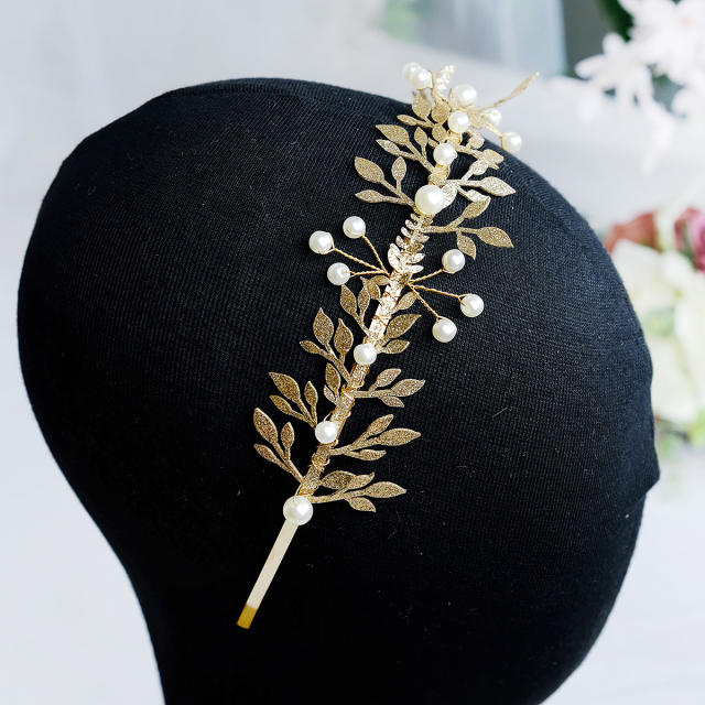 Baroque gold leaf headband