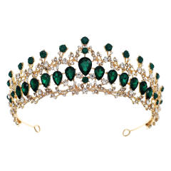 Baroque color glass crystal statement crown