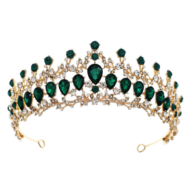 Baroque color glass crystal statement crown