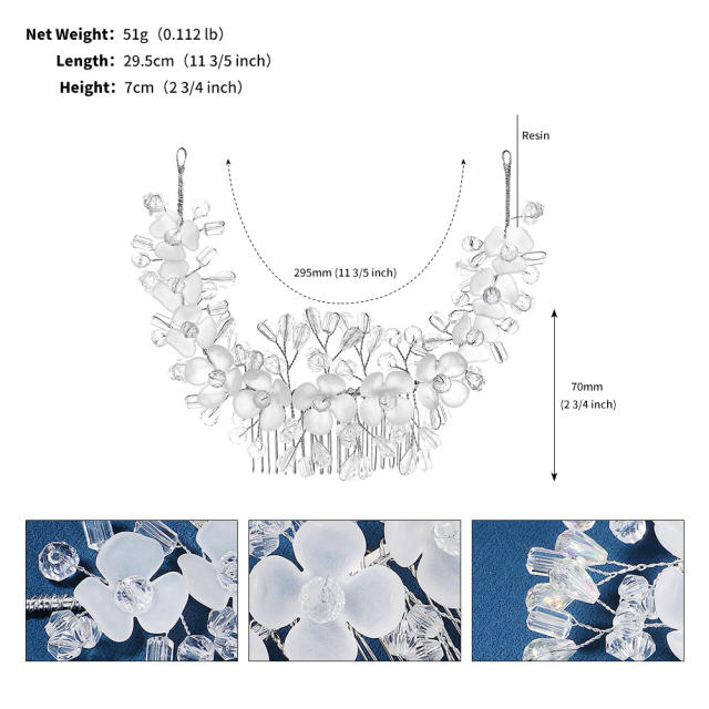 Occident fashion handmade crystal beads bridal hair combs