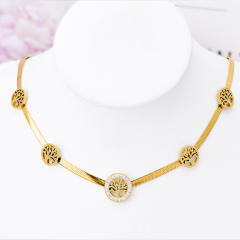 Occident fashion hollow life tree stainless steel choker necklace
