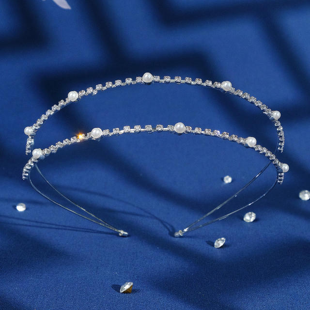 Concise two layer diamond headband