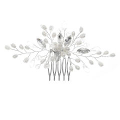 Handmade rhinestone pearl bead bridal hair combs