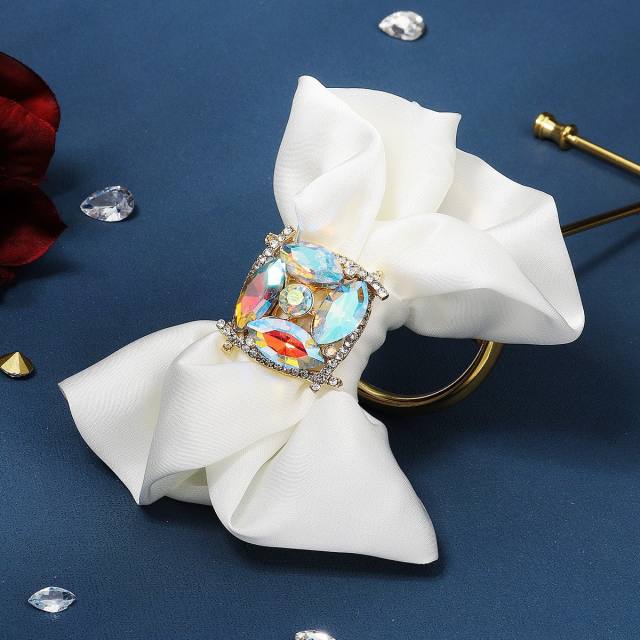 Korean fashion white color bow french barrette hair clips